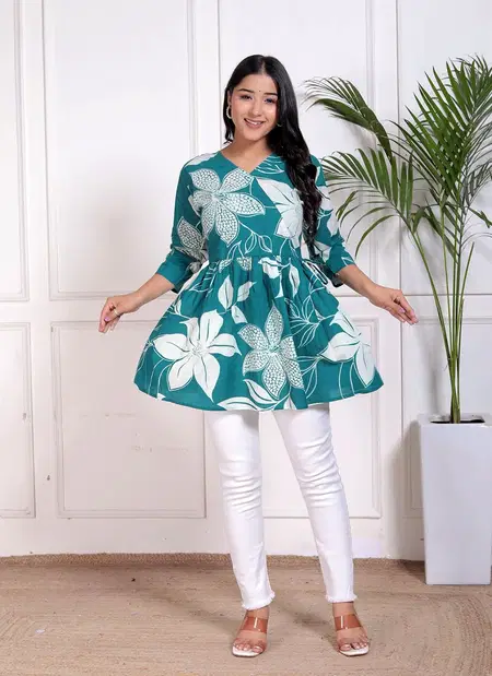 Tew Cotton Printed Short Top Wholesale Market In Surat With Price